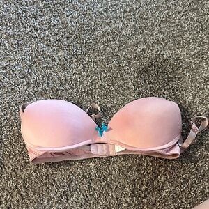 Joe Boxer Pink Strapless Bra with Blue Bow